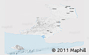 Silver Style Panoramic Map of Evros, single color outside