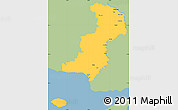 Savanna Style Simple Map of Evros, single color outside