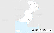 Silver Style Simple Map of Evros, single color outside