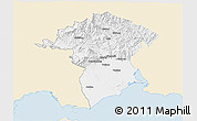 Classic Style 3D Map of Xanthi, single color outside