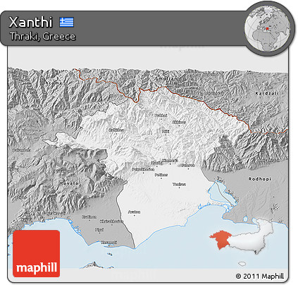 Gray 3D Map of Xanthi
