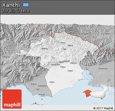 Gray 3D Map of Xanthi