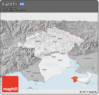 Gray 3D Map of Xanthi