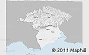 Gray 3D Map of Xanthi, single color outside