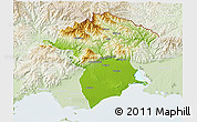 Physical 3D Map of Xanthi, lighten