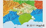 Physical 3D Map of Xanthi, political outside