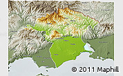 Physical 3D Map of Xanthi, semi-desaturated
