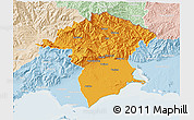 Political 3D Map of Xanthi, lighten