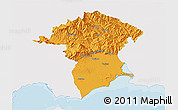 Political 3D Map of Xanthi, single color outside