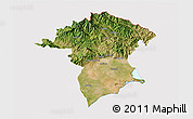 Satellite 3D Map of Xanthi, cropped outside