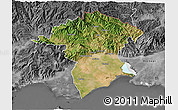 Satellite 3D Map of Xanthi, desaturated