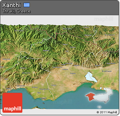 Satellite 3D Map of Xanthi