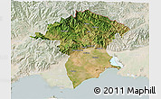 Satellite 3D Map of Xanthi, lighten