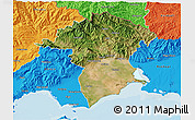 Satellite 3D Map of Xanthi, political outside