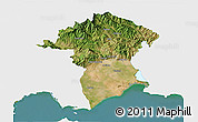 Satellite 3D Map of Xanthi, single color outside