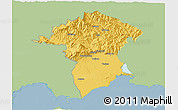 Savanna Style 3D Map of Xanthi, single color outside