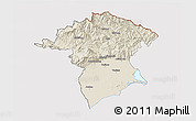Shaded Relief 3D Map of Xanthi, cropped outside