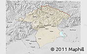 Shaded Relief 3D Map of Xanthi, desaturated