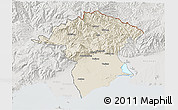 Shaded Relief 3D Map of Xanthi, lighten, semi-desaturated