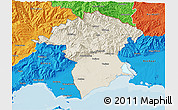 Shaded Relief 3D Map of Xanthi, political outside