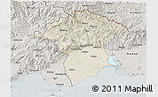Shaded Relief 3D Map of Xanthi, semi-desaturated