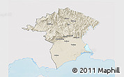 Shaded Relief 3D Map of Xanthi, single color outside