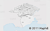 Silver Style 3D Map of Xanthi, single color outside