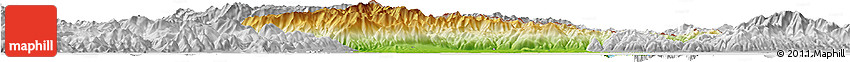 Physical Horizon Map of Xanthi, lighten, desaturated