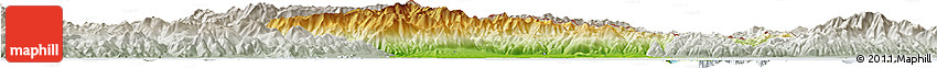 Physical Horizon Map of Xanthi, lighten, semi-desaturated