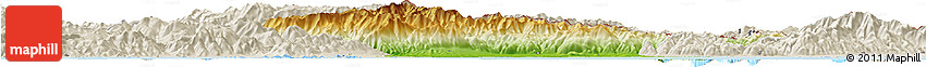 Physical Horizon Map of Xanthi, shaded relief outside