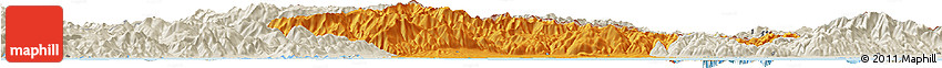 Political Horizon Map of Xanthi, shaded relief outside