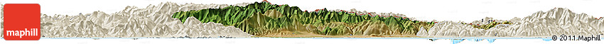 Satellite Horizon Map of Xanthi, shaded relief outside