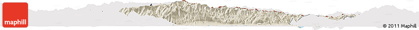 Shaded Relief Horizon Map of Xanthi, cropped outside