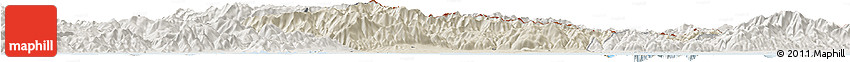 Shaded Relief Horizon Map of Xanthi, lighten