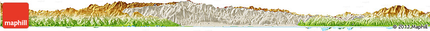 Shaded Relief Horizon Map of Xanthi, physical outside