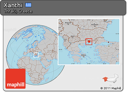 Gray Location Map of Xanthi