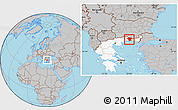 Gray Location Map of Xanthi, highlighted country