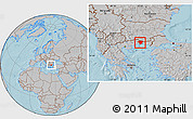 Gray Location Map of Xanthi, hill shading