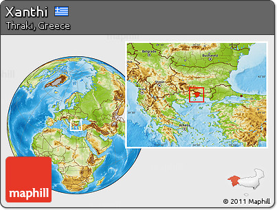 Physical Location Map of Xanthi
