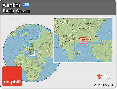 Savanna Style Location Map of Xanthi
