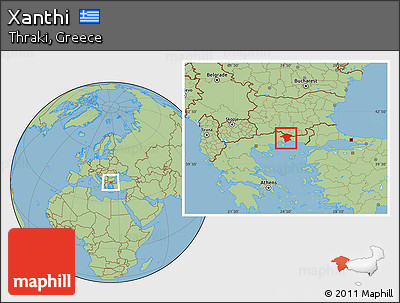 Savanna Style Location Map of Xanthi