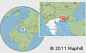 Savanna Style Location Map of Xanthi, highlighted country, highlighted parent region