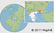 Savanna Style Location Map of Xanthi, highlighted country