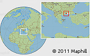 Savanna Style Location Map of Xanthi, highlighted parent region, within the entire country