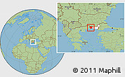 Savanna Style Location Map of Xanthi, highlighted parent region