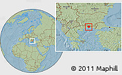 Savanna Style Location Map of Xanthi, hill shading