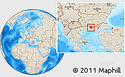 Shaded Relief Location Map of Xanthi