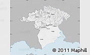 Gray Map of Xanthi, single color outside