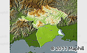 Physical Map of Xanthi, darken