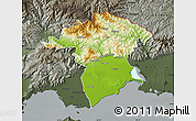 Physical Map of Xanthi, darken, semi-desaturated